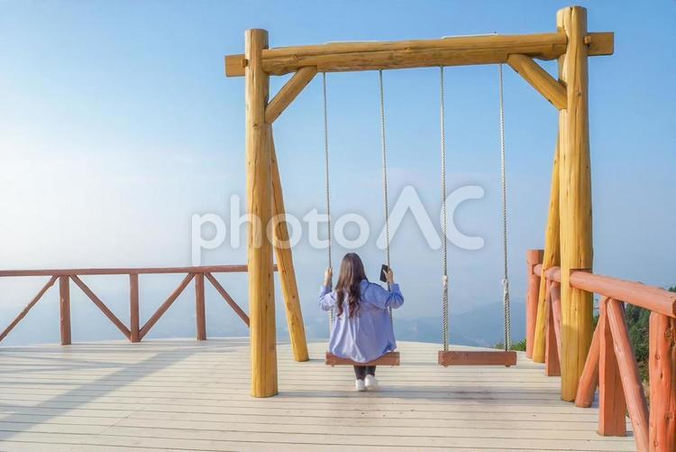 天空のブランコ 自然,風景,景色の写真素材