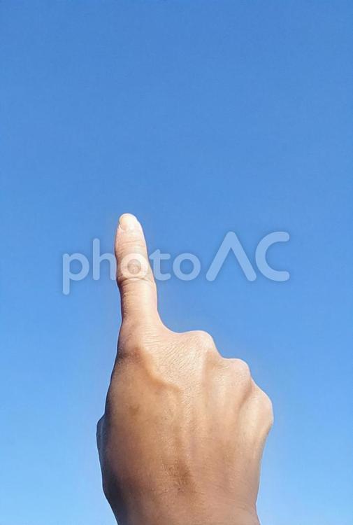 指差し　上 指差し,右手,人差し指の写真素材