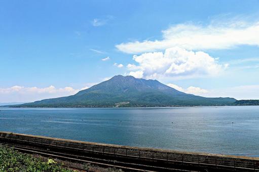 仙巌園から見た桜島 仙巌園から見た桜島の写真