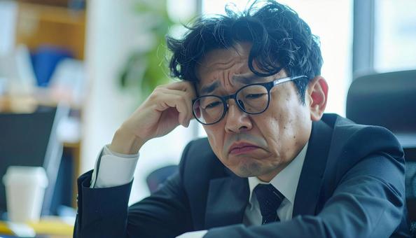 悩む男性の写真