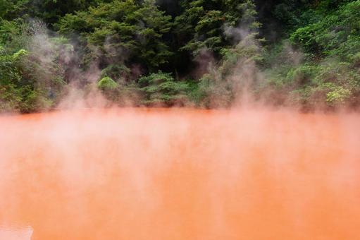 別府血の池地獄 血の池地獄,地獄めぐり,別府地獄めぐりの写真素材