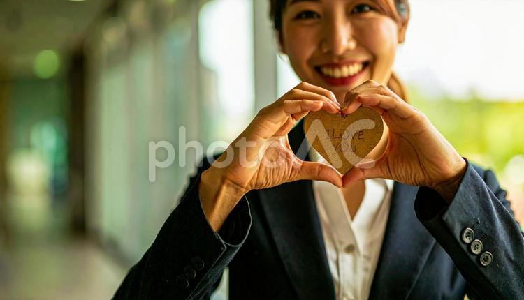 手でハートマークを作る女性 愛,ジェスチャー,ハートの写真素材