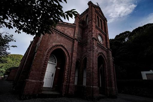 <五島の観光スポット>堂崎天主堂の風景 <五島の観光スポット>堂崎天主堂の風景 堂崎天主堂,堂崎,教会の写真素材