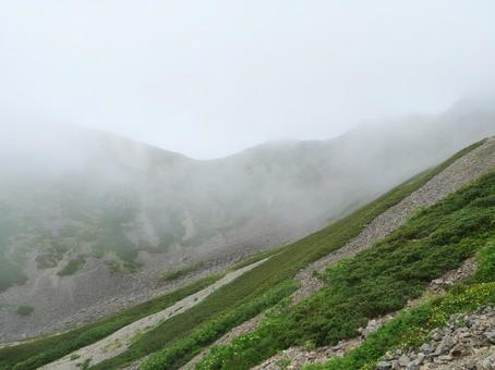 仙丈カール カール,圏谷,仙丈小屋の写真素材