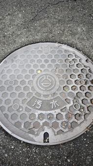 マンホールの蓋 マンホール,蓋,デザインマンホールの写真素材