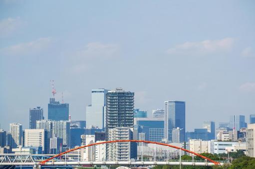 大井北埠頭から東京の都市風景 大井北埠頭から東京の都市風景 東京,都市風景,街並みの写真素材