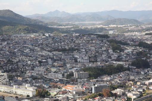 高台から見た街並み＠池田市 街,街並み,眺望の写真素材