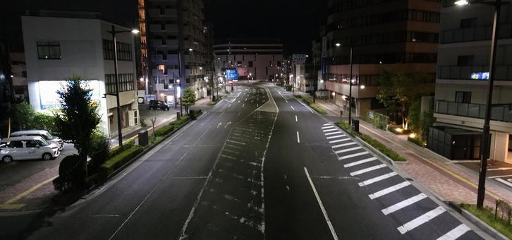 郡山市 道路 夜景 郡山市 道路 夜景の写真