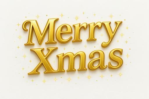 Merry Xmasのタイトル文字 Merry Xmasのタイトル文字の写真