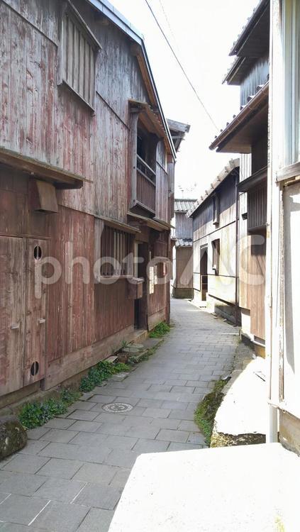 宿根木町並み 宿根木,新潟,佐渡島の写真素材