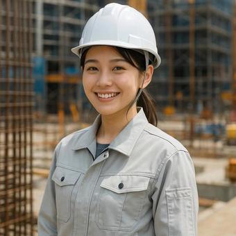 建設業で働く女性 建設業で働く女性の写真