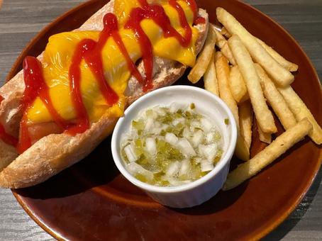 ホットドッグ ホットドッグ ホットドッグ,チーズホットドッグ,チーズの写真素材