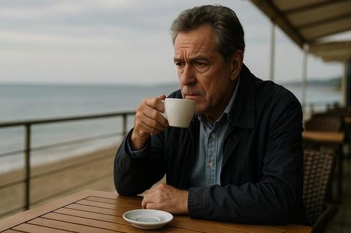 海辺で飲むコーヒー 海辺で飲むコーヒーの写真