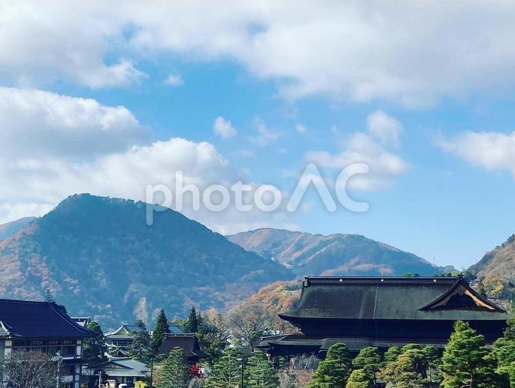 善光寺を望む風景-01 風景,善光寺,山の写真素材