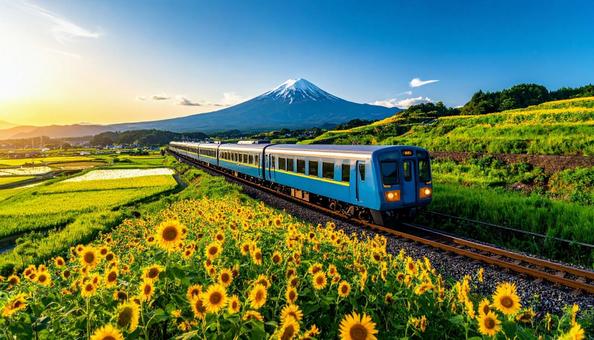夏の夕暮れ、ブルートレインの旅 夏の夕暮れ、ブルートレインの旅の写真