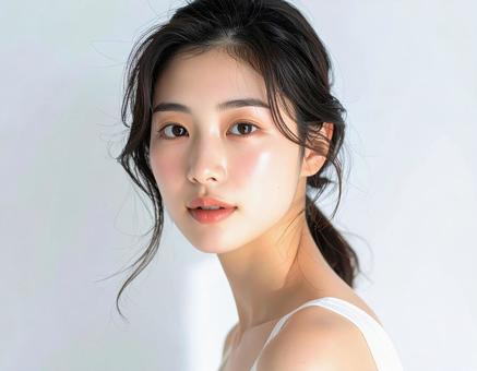 コスメ広告向け美肌の女性ポートレート写真の写真