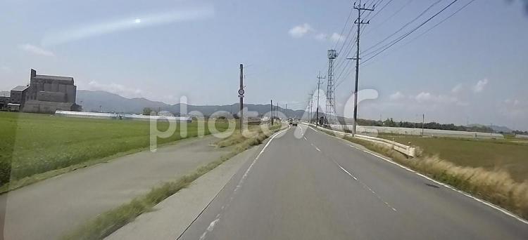 　朝倉市　田舎                   道路,車道,交通の写真素材