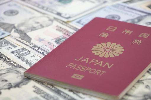 ドル パスポート ドル,パスポート,紙幣の写真素材