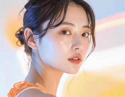 透明感のある若い女性の美容ポートレート 透明感のある若い女性の美容ポートレートの写真
