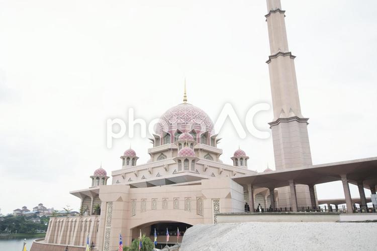 マレーシアのプトラジャヤピンクモスク 外観,海外,アジアの写真素材