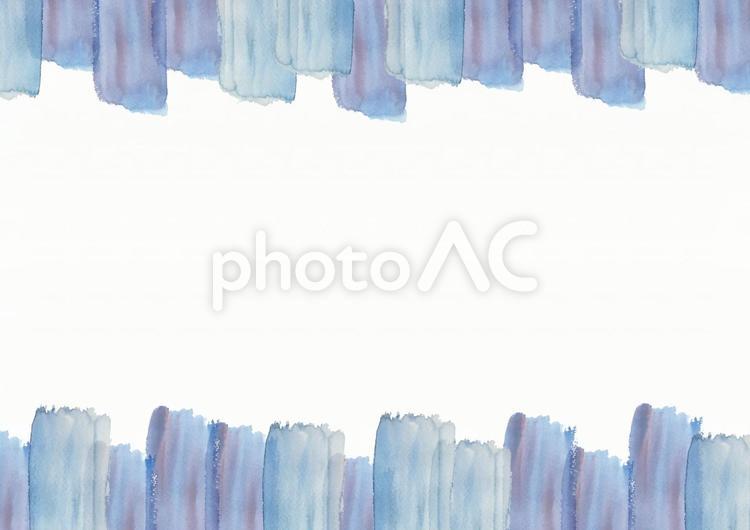 手描き水彩絵の具の背景フレーム素材　寒色 背景,水彩,フレームの写真素材