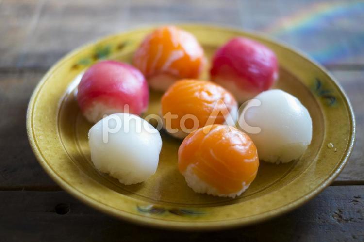 手作り手まり寿司 寿司,手まり寿司,料理の写真素材