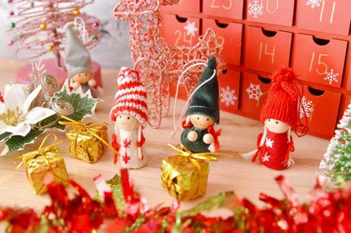 クリスマス クリスマス,アドベントカレンダー,人形の写真素材