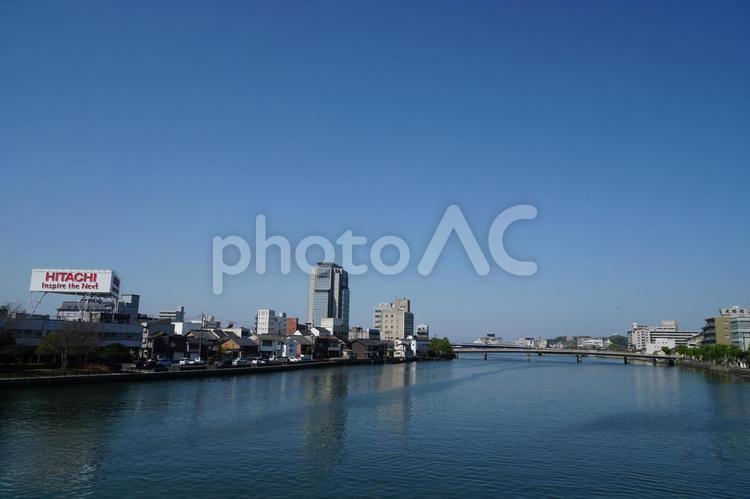 島根県松江市街地の中心を流れる大橋川 島根,松江,大橋川の写真素材