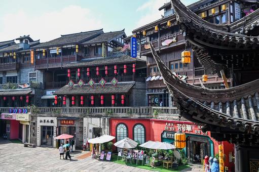 重慶・磁器口  重慶,磁器口,古鎮の写真素材