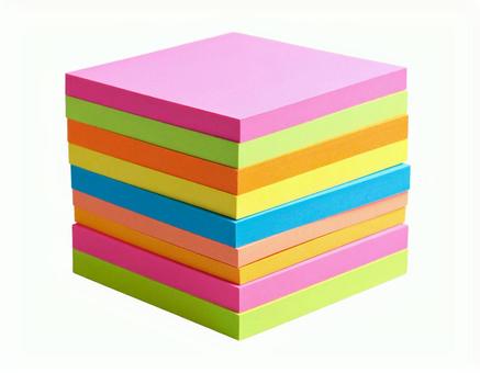 付箋の束(背景透過・文房具素材) 付箋の束(背景透過・文房具素材)の写真