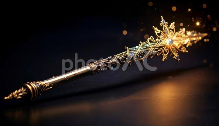 美しい飾りの魔術師の杖 ファンタジー,アイテム,武器の写真素材