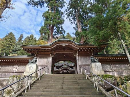 福井県-大瀧神社・岡太神社-神門 大瀧神社,岡太神社,神社の写真素材