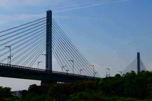 菅原城北大橋 菅原城北大橋 風景,川,橋の写真素材