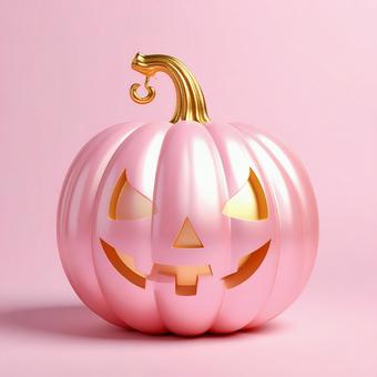 ピンクゴールドなハロウィンかぼちゃ ピンクゴールドなハロウィンかぼちゃの写真
