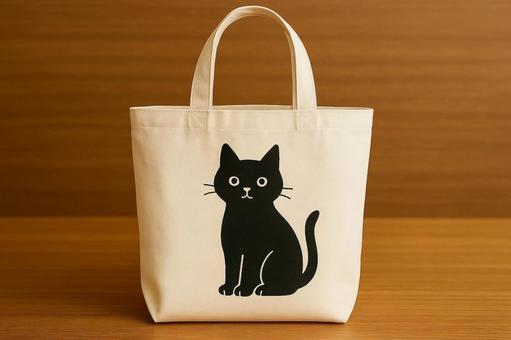 黒猫のトートバッグ 黒猫のトートバッグの写真