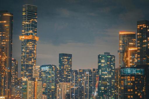 Photo, skyscraper, office, illumination, 