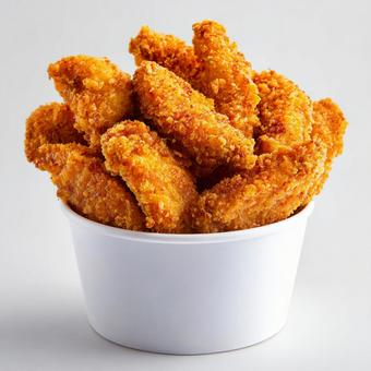 カリッと揚がったフライドチキン カリッと揚がったフライドチキンの写真