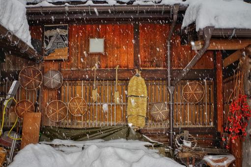 冬の白川郷を撮影 白川郷,雪景色,豪雪の写真素材