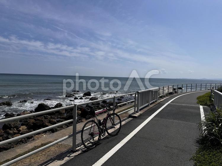 渥美サイクリングロード（田原市） 自転車道,サイクリング,海岸の写真素材