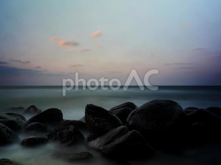 糸島 夕焼け,海,たそがれの写真素材