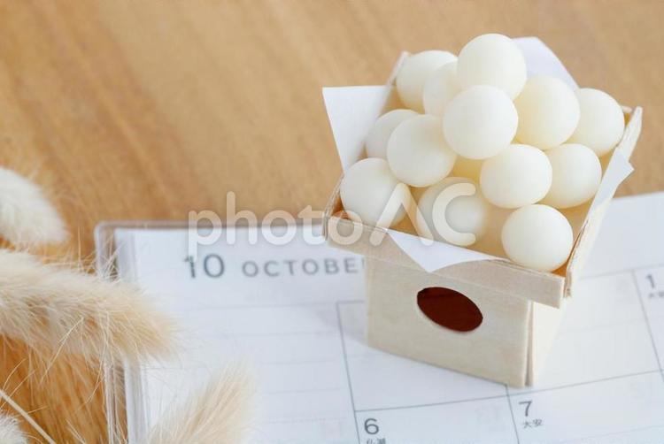小さなお月見の飾り 秋,お月見団子,１０月の写真素材