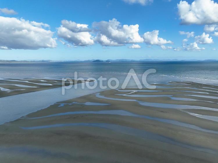 愛媛県西条市　加茂川河口の風景 加茂川,川,河口の写真素材