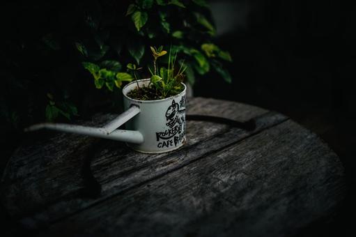 <素材>ジョウロ型の植木鉢 <素材>ジョウロ型の植木鉢 植物,ジョウロ,鉢の写真素材