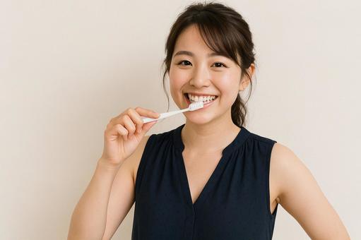 歯磨きする女性 口臭・虫歯・歯周病予防3 歯磨きする女性 口臭・虫歯・歯周病予防3の写真