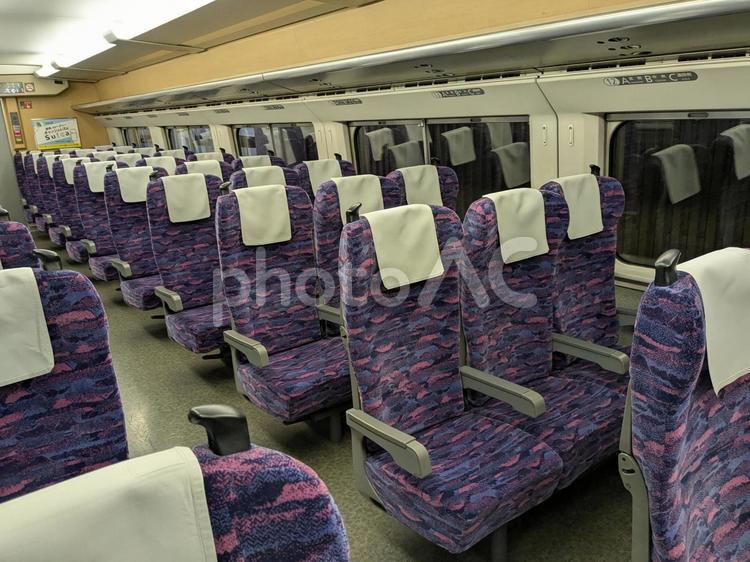 東北新幹線（E2系）の車内 新幹線,e2系,東北新幹線の写真素材
