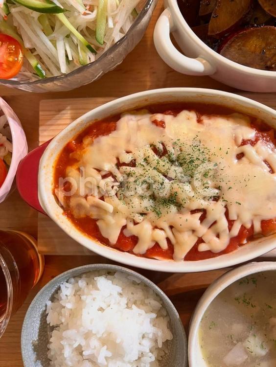 白菜と豚バラのラザニア風 食事,ご飯,夕食の写真素材