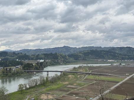 越後川口より阿賀野川を望む② 越後川口より阿賀野川を望む② japan,日本,riverの写真素材