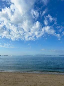 瀬戸内海 瀬戸内海 海,空,秋空の写真素材