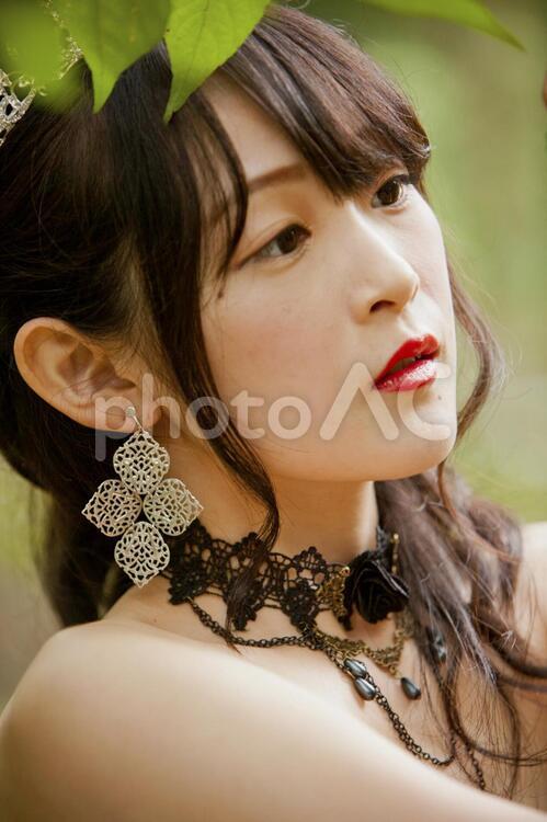 ウエディングドレスを着た女性　m036 20代,お姉さん,さわやかの写真素材