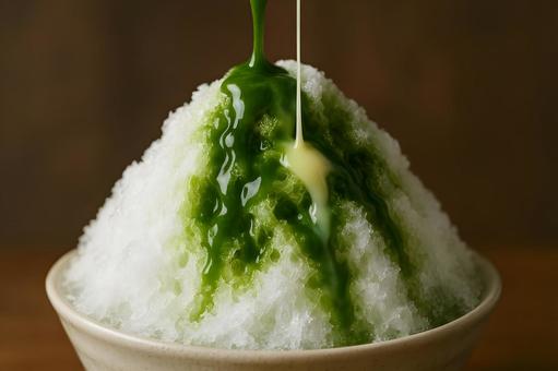 抹茶ミルクかき氷 抹茶ミルクかき氷の写真